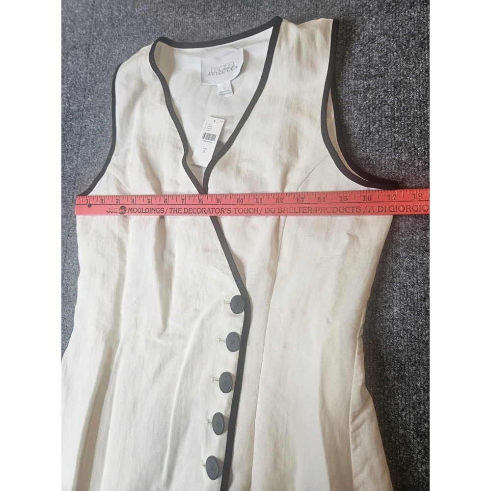 Mare Mare X Anthropologie Sleeveless Midi Dress Size Small Ivory Minimalist - Picture 10 of 10